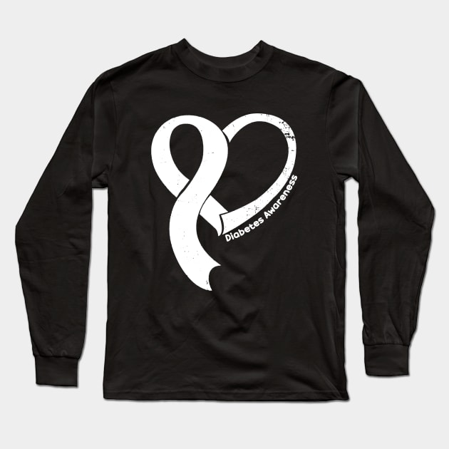 Diabetes Awareness Hople Love Heart Ribbon Happy Valentines Day Long Sleeve T-Shirt by BoongMie